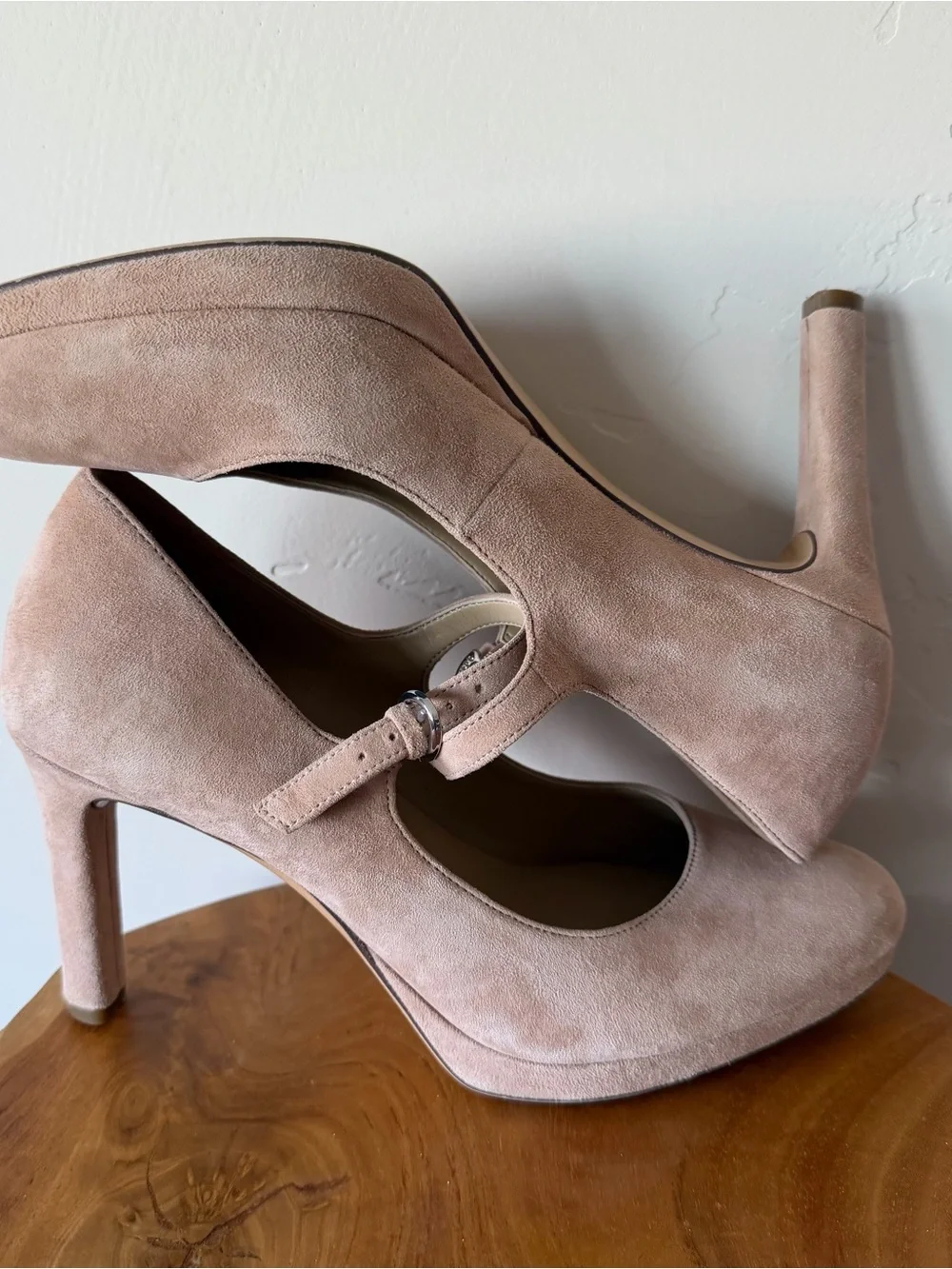 Naturalizer Talissa Womens Tan Suede Mary Jane Platform Pumps Heels 7.5 W